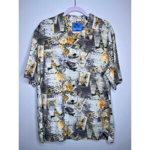 Margaritaville Silk Vacation Destination Tourist Jimmy Buffett Hawaiian Shirt M